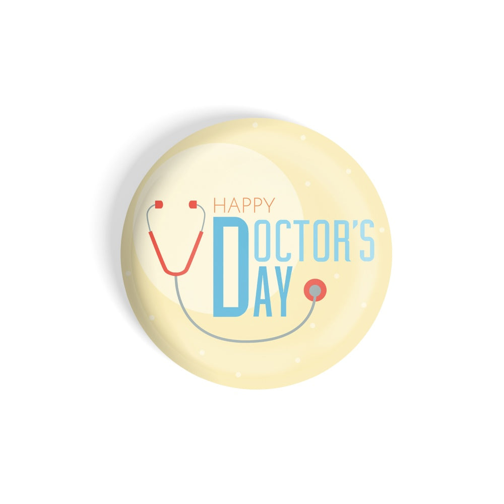 dhcrafts Round Fridge Magnet Multicolor Doctor's Day D1 Glossy Finish Design Pack of 1 (75 mm)